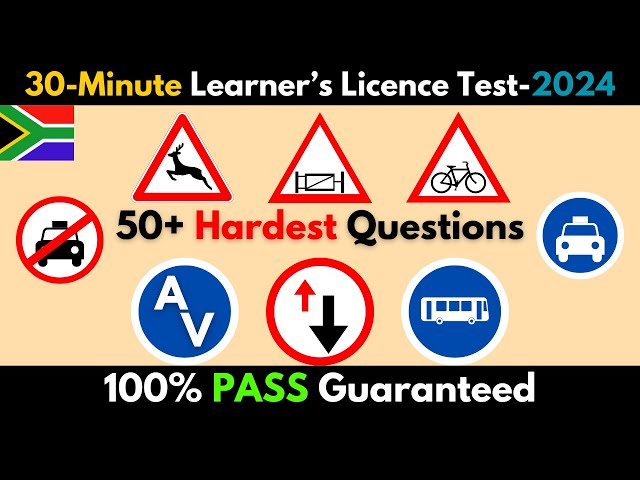 30 Minutes of Tough Learner's License Test Questions - Can You Pass? -2024. (Real Test)