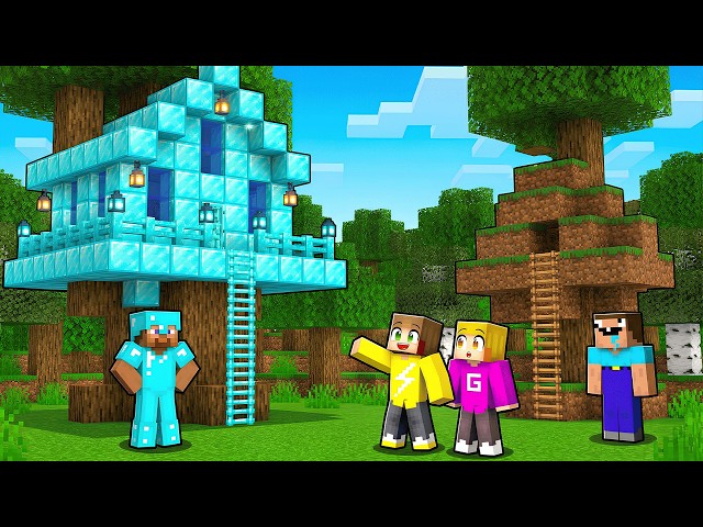 Noob VS Pro Boomhut In Minecraft (Survival)