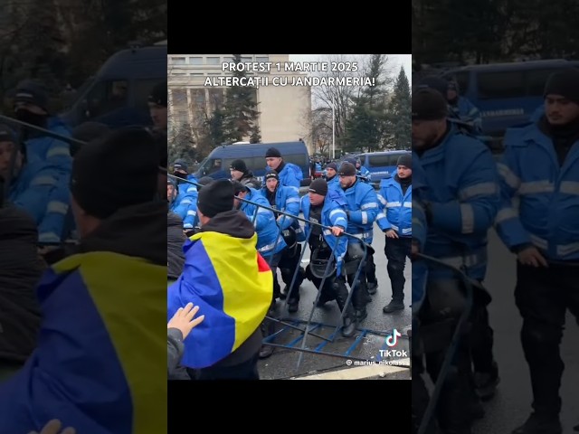 ALTERCAȚII CU JANDARMERIA! PROTEST 1 MARTIE 2025! #ALTERCATII #JANDARMI #PROTEST #1 #MARTIE #2025