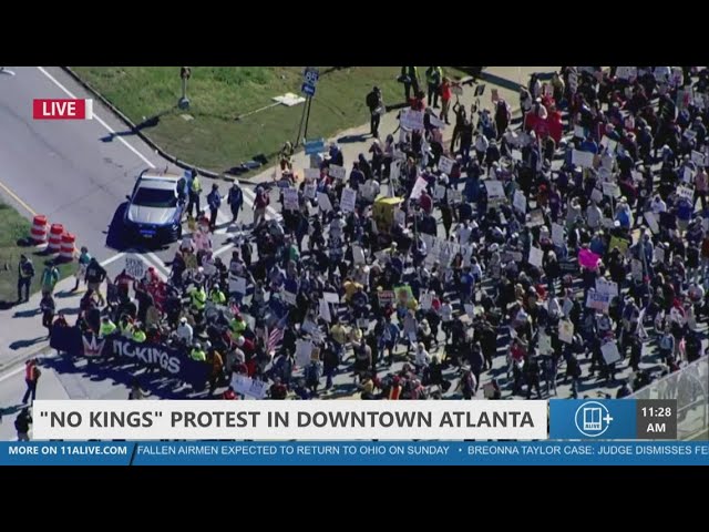 Start of 'No Kings' protest march in Atlanta