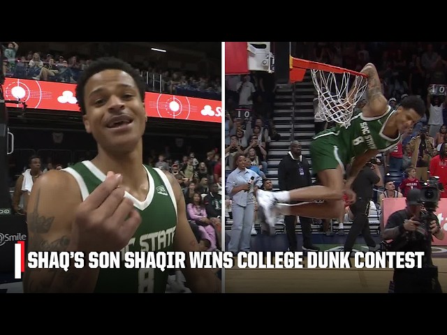 Shaquille O'Neal's son Shaqir wins the 2026 College Slam Dunk Contest 😤 | ESPN College Basketball