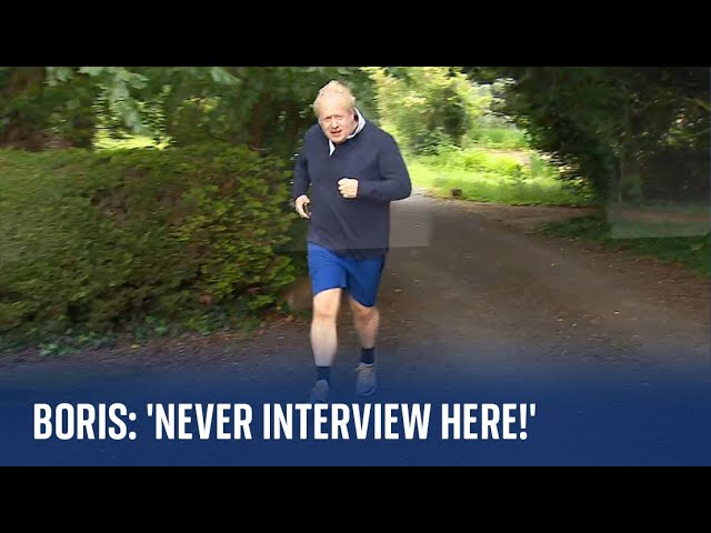'Never interview here!' - Boris Johnson's shouts out during his country run