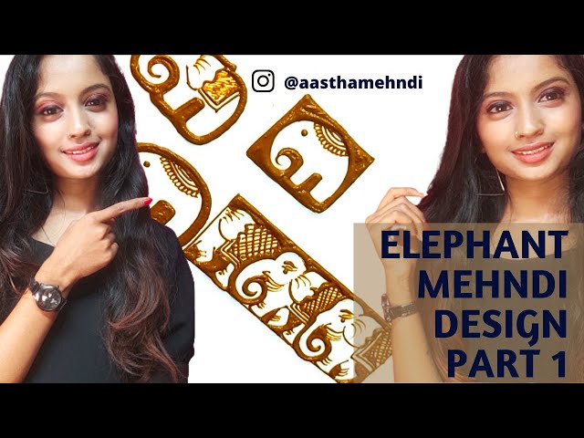 Simple & attractive elephant mehndi design part-1// beginners//मेहंदी से हाथ बनना सीखिए आसानी से