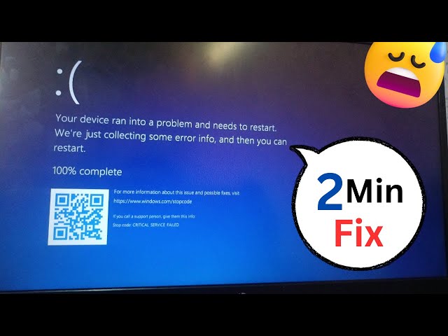 Your device ran into a problem and needs to restart Windows 10/11 | Blue Screen Error