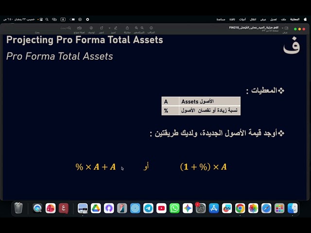 2.1 Projecting Pro Forma Total Assets