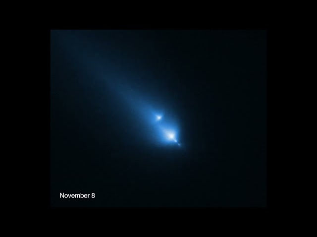 Animation: Fragmenting comet C/2025 K1 (ATLAS)