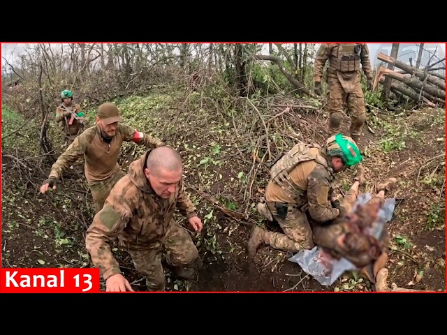 Trench battle - Russian soldiers who were encircled during a firefight surrendered