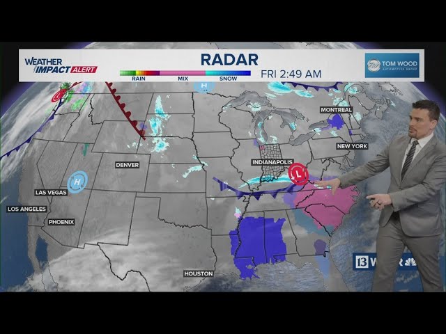Flurries possible in Indiana on-and-off through next week; winter storm staying south
