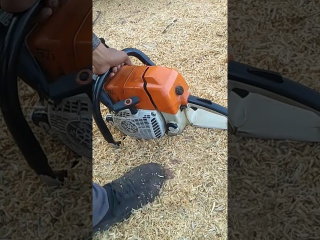 How to start chain saw/ #sthilms500i #woodworking #trending #trending