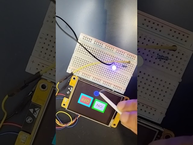 LVGL ESP32-2432S028R Buttons to turn Led on and off (Tutorial Link In Description for Beginners)