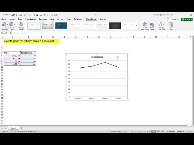Want to create a line graph to visualize data over time in Microsoft Excel?