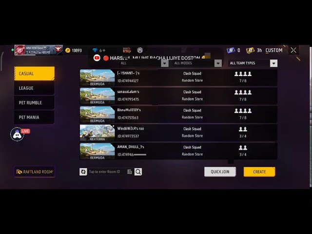 FREEFIRE LIVE REDEEM CODE GIVEAWAY|| LIVE FF CUSTOM ROOM LIVE TEAMCODE GIVEAWAY|| DIAMOND GIVEAWAY