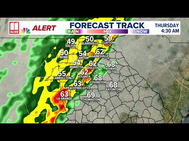Tracking strong thunderstorms moving into north Georgia and metro Atlanta | Watch live