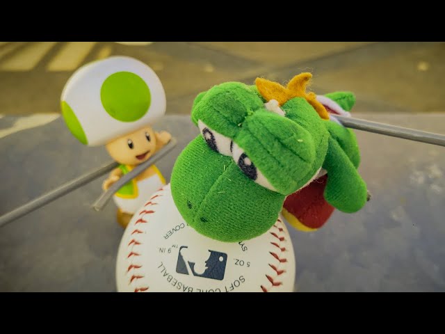 Yoshi steals a baseball