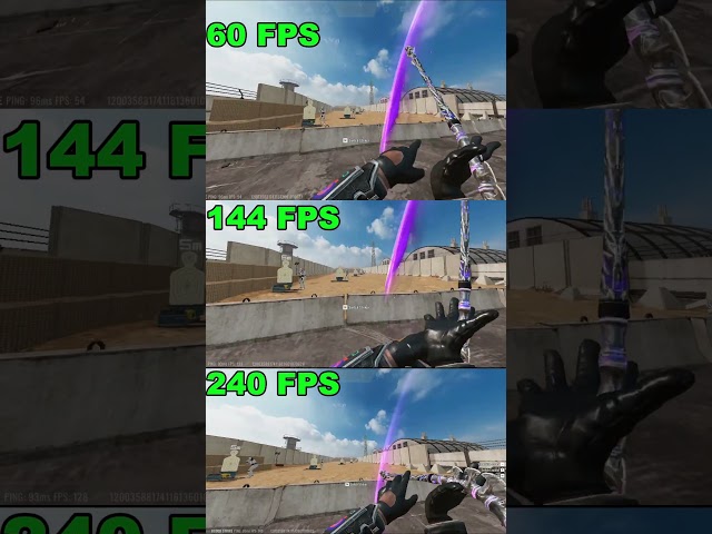 60FPS VS 144 FPS VS 240 FPS  WHICH DO YOU THINK ITS BETTER? #gaming #fpsdifference#codm#bloodstrike