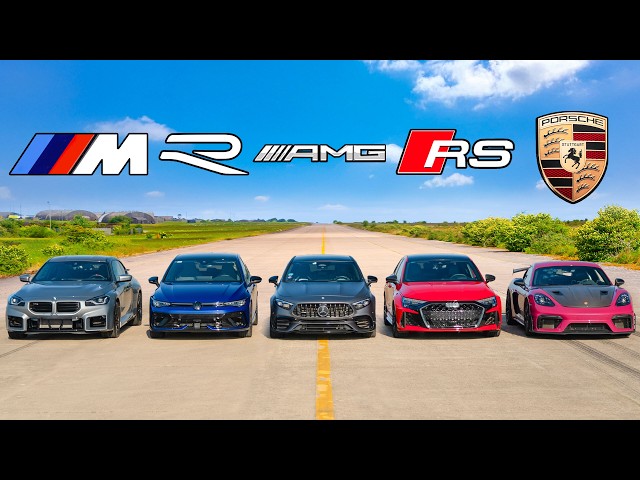 New BMW M2 v GT4 RS v A45 v RS3 v Golf R: DRAG RACE