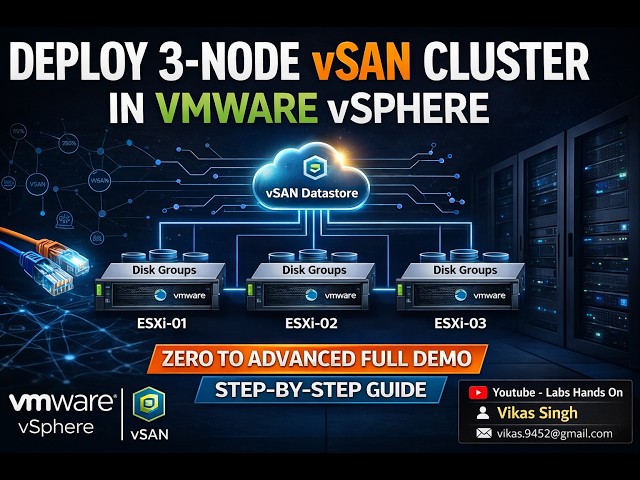 Deploy 3-Node vSAN Cluster in VMware vSphere 9 🔥 | Zero to Advanced Full Demo | Step-by-Step Guide