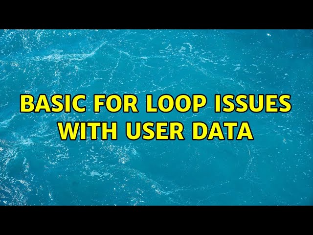Basic for loop issues with user data
