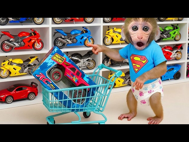 Monkey Bon Bon Goes to the Supermarket to buy Hot Wheels | Bon Bon Indonesian