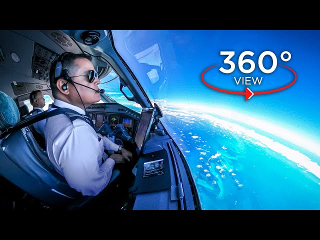 360°-Rundumsicht aus der Pilotenperspektive | Miami – Bahamas | American Eagle E-175
