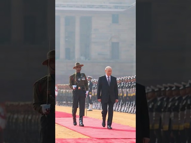 PM Modi attends ceremonial reception of President Putin at Rashtrapati Bhavan in New Delhi | #shorts