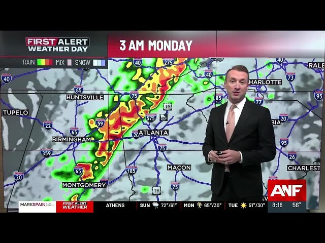 First Alert Forecast: Few showers today, severe storms early Monday