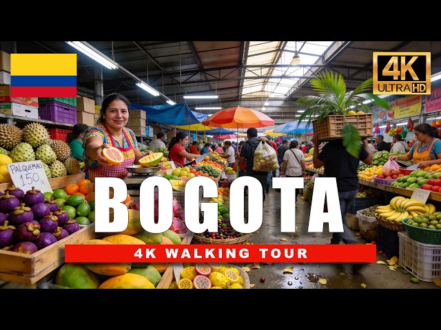 Bogotá Fruit Market Walking Tour 4K 🇨🇴 — Inside Colombia’s Most Colourful Market