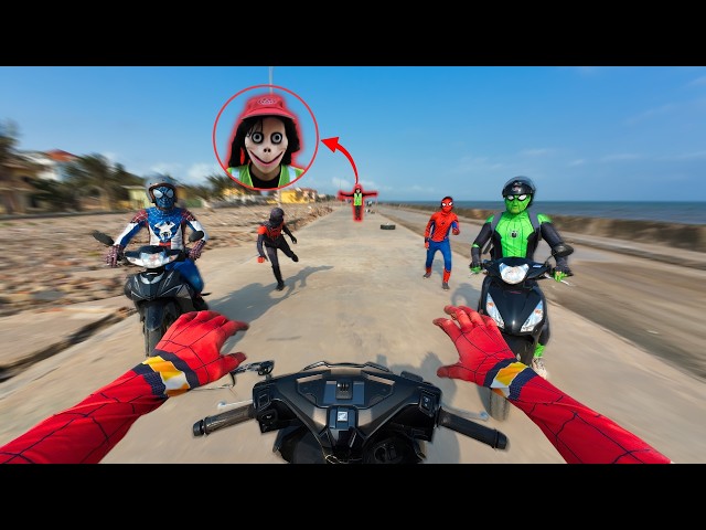 Team Spider-Man Faces MECHANIC SERBIAN DANCING On The Way To School ( Action POV )