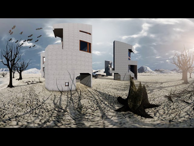 Brutalist Buildings in the desert - VR video
