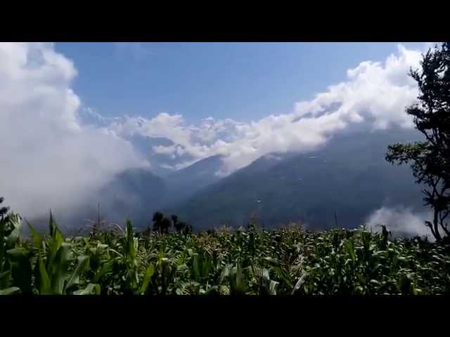 Beautiful view of Mount Ganesh Himal's peak
