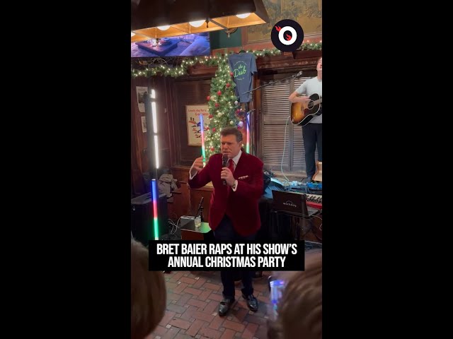 Bret Baier raps at his show's annual Christmas Party