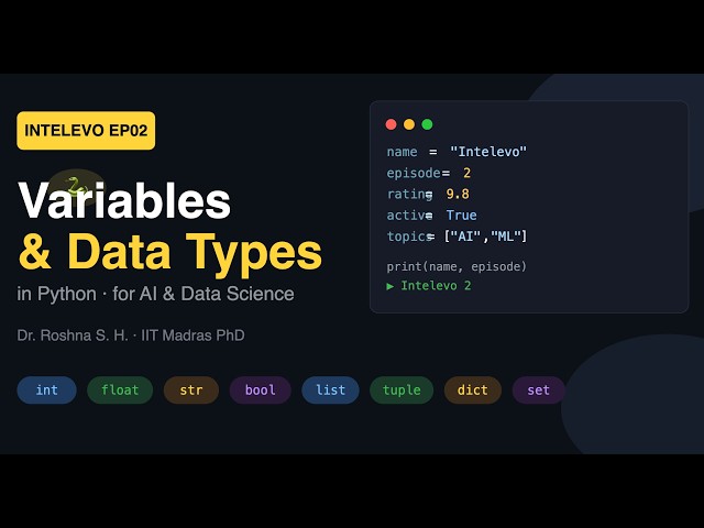 Variables, Data Types & Keywords in Python | For AI & Data Science