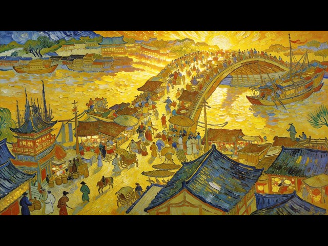 Visual Poems | Van Gogh | What If Van Gogh Painted Along the River During the Qingming Festival?
