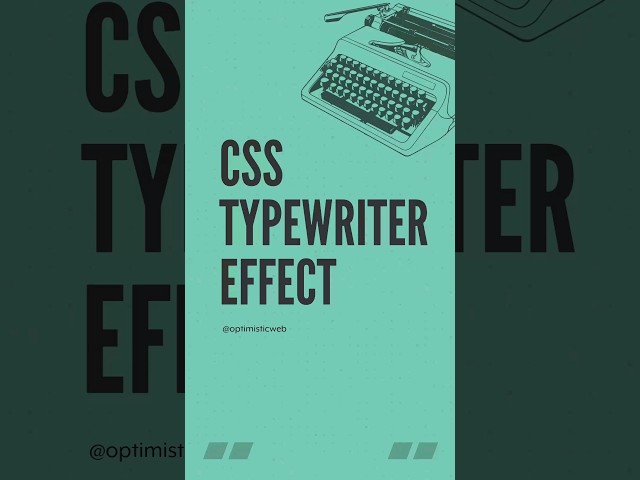 Easy Typewriter Animation in Pure CSS | No JavaScript