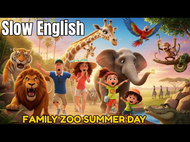 Family Zoo Summer Day | Easy English A2