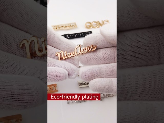 Custom separated and conneted letters metal logo for bags handbags, metal letter plate for purse