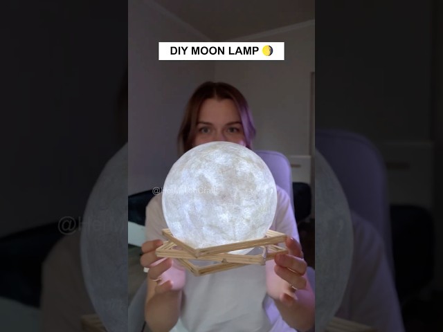 DIY Moon Lamp 🌖 Easy Room Decor Idea #art #diy #craft #handmade
