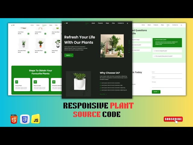 How To Create a Modern Responsive Plants Website using html css javascript beginners to advanced