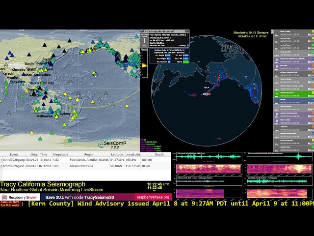 Live Global Seismic Activity Map Views using SeisComP and GlobalQuake.