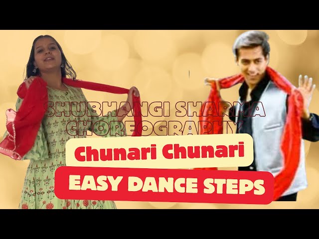 Chunari Chunari Dance Video | Easy Wedding Dance Steps | 90's hit bollywood songs | Shubhangi Sharma