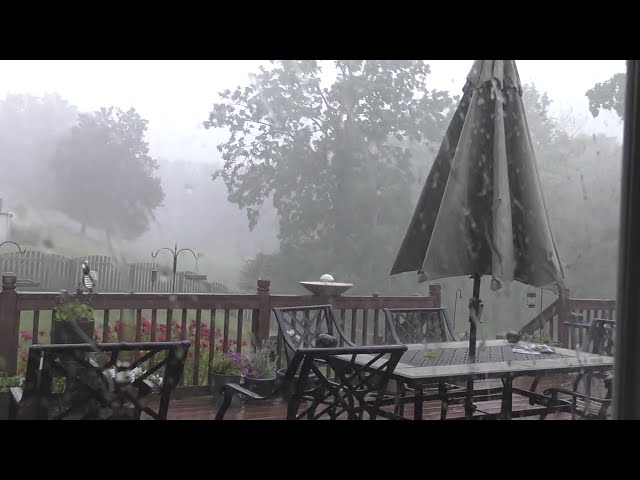 yet another extreme weather event in St. Louis--hard and blowing rain on 6/27/25