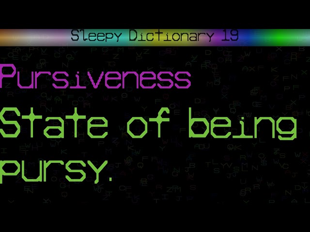 Sleepy Dictionary 19