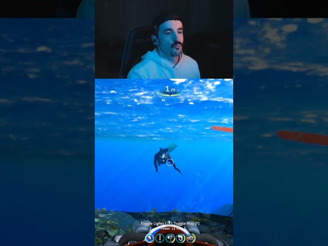 Encountering the Cryptosuchus for the first time in Subnautica: Below Zero