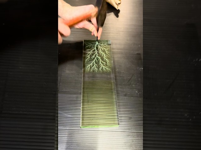 Lightning Strikes Twice in Acrylic Block pt.2 #fractal #experiment #science #art #physics #cool