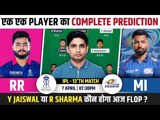 RR vs MI Dream Team, RR vs MI IPL 2026 Match Prediction, RR vs MI IPL Match Dream Team Prediction