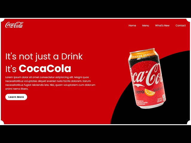 Website Landing Page  _   How to create CocaCola Landing page using HTML CSS