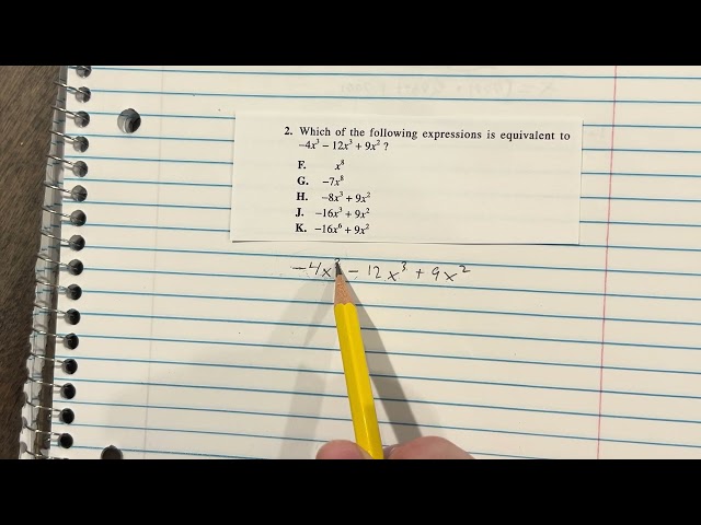 ACT MATH PREP - Problem 2 (2023 Practice Test)