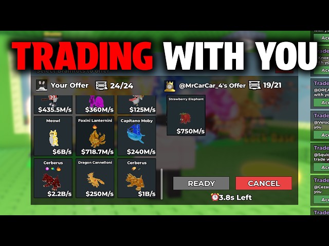 Live 🔴 |  TRADING WITH YOU in Steal a Brainrot