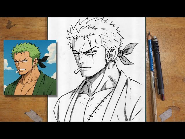 How to Draw Zoro Easy | Step by Step One Piece Drawing Tutorial