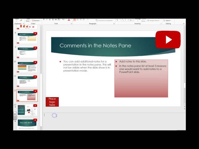 PPT-Notes pane in PowerPoint